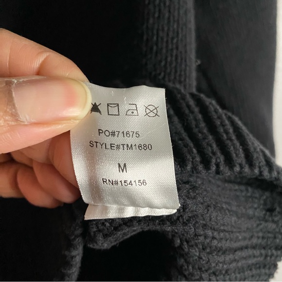 All:Row Women's Edie Black Ribbed Knit Sweater - Picture 9 of 10